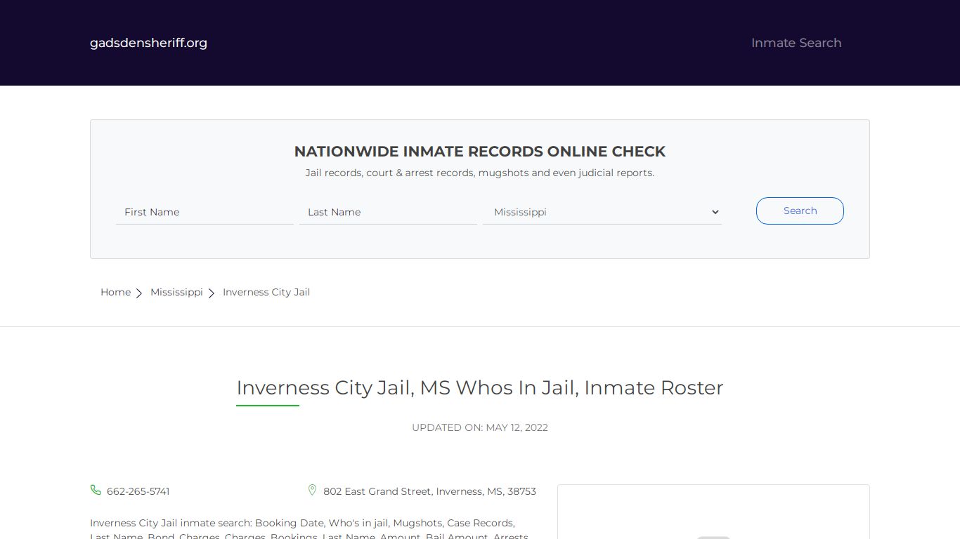 Inverness City Jail, MS Inmate Roster, Whos In Jail